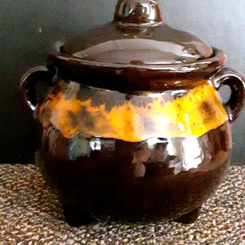 RARE Royal Canadian Art Pottery Corn Bean Pot Crock South HAMPTON Ontario Canada